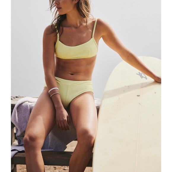 FREE PEOPLE MOVEMENT ABYSSE Swim Malia Surf Bottom Womens Medium Yellow NEW - Picture 1 of 14